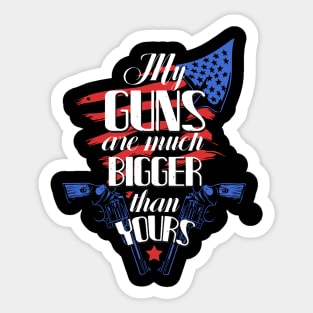 Gun Owner Gun Lover Pistols USA Flag Guns Sticker